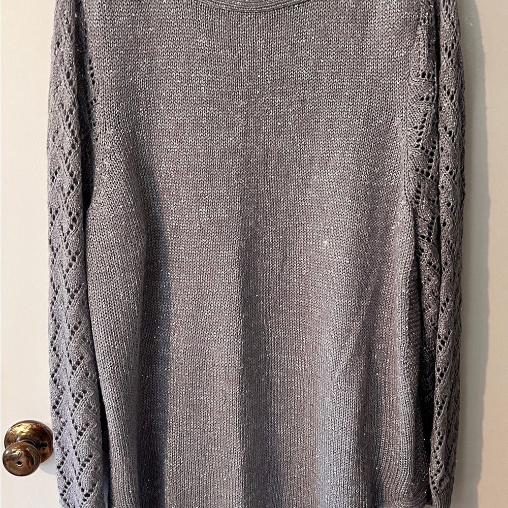Maurices Gray Cowl Neck Sweater with sequin embellishment